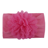 Girls Wide Chiffon Dotted Flower Headband - Wild Child Closet