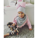 Girls Oversized Bow Beanie Hat + Scarf With Tassels - ONLY 5 LEFT !!! - Wild Child Closet