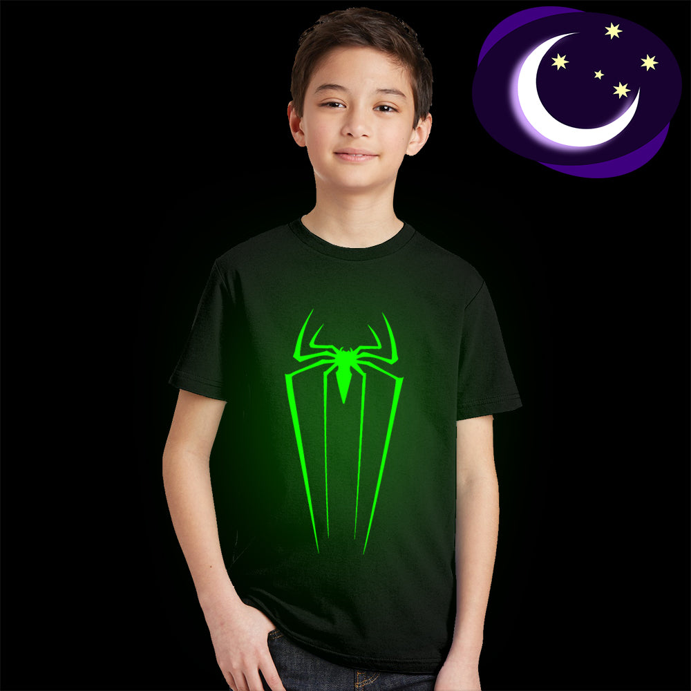 Glow in the dark t shirts | Boys And Girls Spider Glow In T-Shirts - LEFT!!! – Wild Child Closet