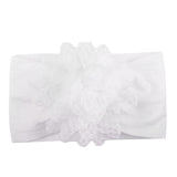 Girls Wide Chiffon Dotted Flower Headband - Wild Child Closet