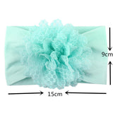 Girls Wide Chiffon Dotted Flower Headband - Wild Child Closet