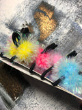 Girls Rabbit Ear Iridescent Angel Hair Fur Ball Ponytail Band Set - ONLY 2 LEFT !!! - Wild Child Closet