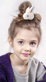 Bunny Rabbit Fluff Ball Hair Clip/Barrette - Wild Child Closet