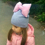 Girls Oversized Bow Beanie Hat + Scarf With Tassels - ONLY 5 LEFT !!! - Wild Child Closet