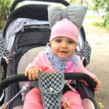 Girls Oversized Bow Beanie Hat + Scarf With Tassels - ONLY 5 LEFT !!! - Wild Child Closet