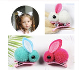 Bunny Rabbit Fluff Ball Hair Clip/Barrette - Wild Child Closet