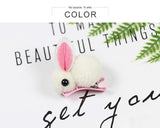 Bunny Rabbit Fluff Ball Hair Clip/Barrette - Wild Child Closet