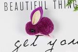 Bunny Rabbit Fluff Ball Hair Clip/Barrette - Wild Child Closet