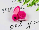 Bunny Rabbit Fluff Ball Hair Clip/Barrette - Wild Child Closet