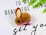 Bunny Rabbit Fluff Ball Hair Clip/Barrette - Wild Child Closet