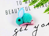Bunny Rabbit Fluff Ball Hair Clip/Barrette - Wild Child Closet