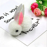 Bunny Rabbit Fluff Ball Hair Clip/Barrette - Wild Child Closet