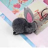 Bunny Rabbit Fluff Ball Hair Clip/Barrette - Wild Child Closet