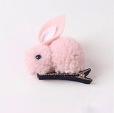 Bunny Rabbit Fluff Ball Hair Clip/Barrette - Wild Child Closet