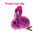 Bunny Rabbit Fluff Ball Hair Clip/Barrette - Wild Child Closet