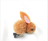 Bunny Rabbit Fluff Ball Hair Clip/Barrette - Wild Child Closet