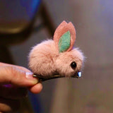 Bunny Rabbit Fluff Ball Hair Clip/Barrette - Wild Child Closet