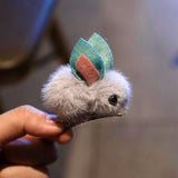 Bunny Rabbit Fluff Ball Hair Clip/Barrette - Wild Child Closet