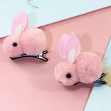 Bunny Rabbit Fluff Ball Hair Clip/Barrette - Wild Child Closet
