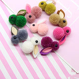Bunny Rabbit Fluff Ball Hair Clip/Barrette - Wild Child Closet