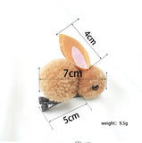 Bunny Rabbit Fluff Ball Hair Clip/Barrette - Wild Child Closet