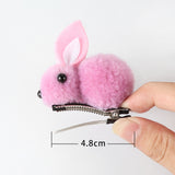 Bunny Rabbit Fluff Ball Hair Clip/Barrette - Wild Child Closet