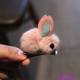 Bunny Rabbit Fluff Ball Hair Clip/Barrette - Wild Child Closet