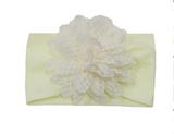 Girls Wide Chiffon Dotted Flower Headband - Wild Child Closet