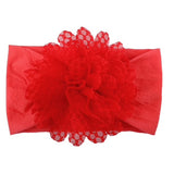 Girls Wide Chiffon Dotted Flower Headband - Wild Child Closet