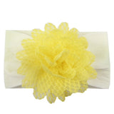 Girls Wide Chiffon Dotted Flower Headband - Wild Child Closet
