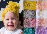 Girls Wide Chiffon Dotted Flower Headband - Wild Child Closet