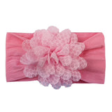 Girls Wide Chiffon Dotted Flower Headband - Wild Child Closet