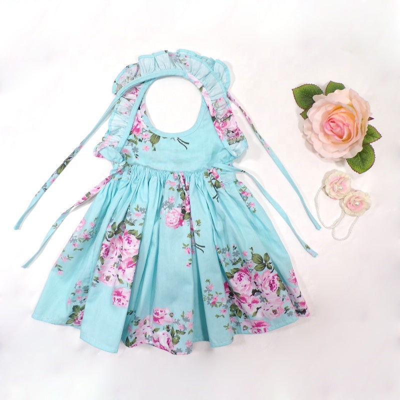 Girls Summer Floral Cotton Dress