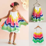 Girls Chiffon Rainbow Maxi Dress - Wild Child Closet