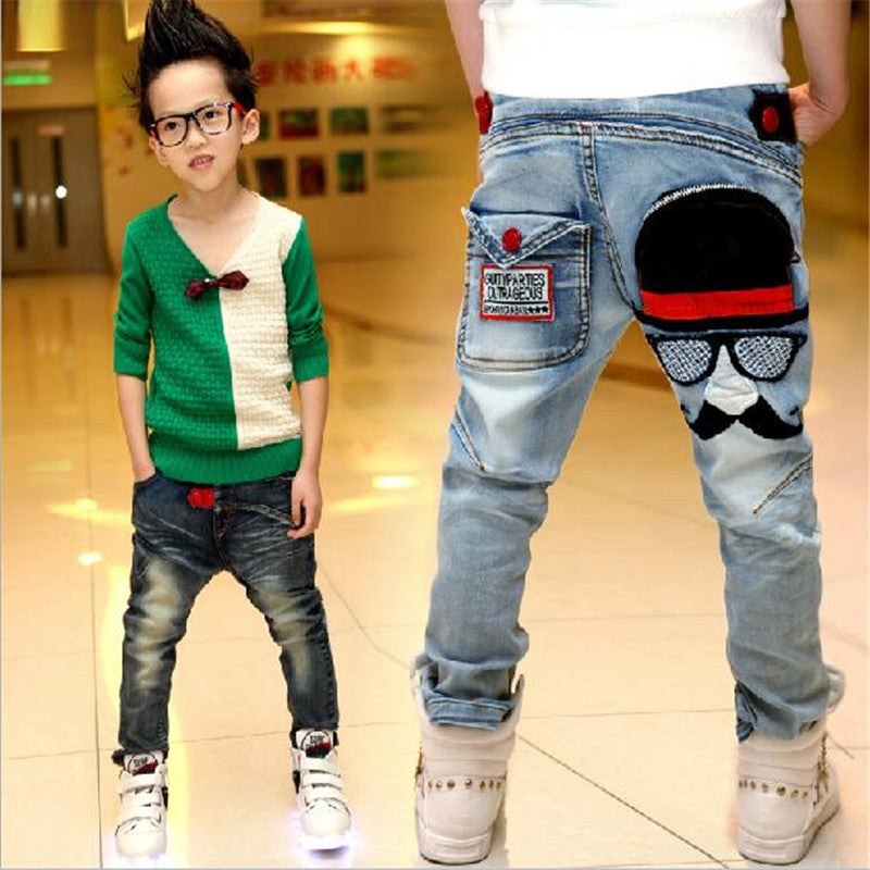 Boys fashion jeans | Boys Fashion Jeans Mustache Back Pocket - ONLY 3 ...