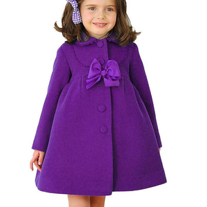 Girls Purple Velvet/Wool Blend Coat - Wild Child Closet