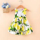 Girls Lemon Print Dress - Wild Child Closet