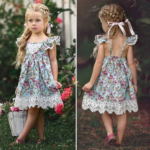 Girls Cotton Floral Dress - ONLY 5 LEFT !!!