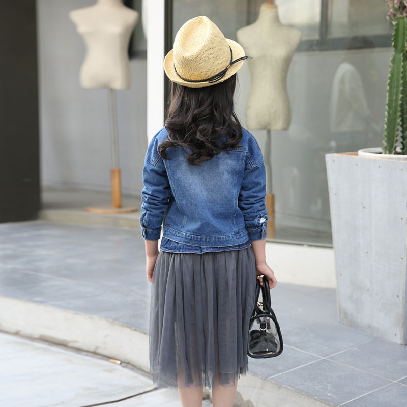 Jean jacket with tulle fashion skirt