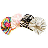 Girls Chiffon Flower Beanie Hat + Scarf With Tassels - Wild Child Closet