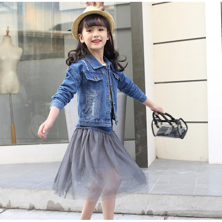Girls Denim Jacket Denim Tulle Skirt ONLY LEFT !!! – Wild