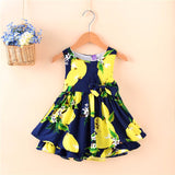 Girls Lemon Print Dress - Wild Child Closet