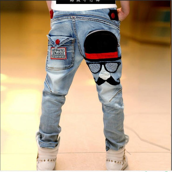 Boys Fashion Jeans Mustache Back Pocket - ONLY 4 LEFT !!! - Wild Child Closet