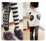 Girls Panda Sequins Top + Striped Bow Pants Set - Wild Child Closet