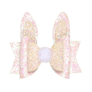 Bunny Crystal Glitter Layered Butterfly Bunny Tail Hair Bow/Clip - ONLY 3 LEFT !!! - Wild Child Closet
