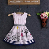 Girls Bicycle Print Dress - Wild Child Closet