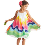 Girls Chiffon Rainbow Maxi Dress - Wild Child Closet