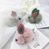 Bunny Rabbit Fluff Ball Hair Clip/Barrette - Wild Child Closet