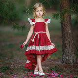 Girls Butterfly Sleeve Dovetail Dress - Wild Child Closet