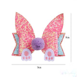 Layered Glitter Butterfly Bunny Paw Fur Ball Tail Hair Clip/Barrette - ONLY 3 LEFT !!! - Wild Child Closet